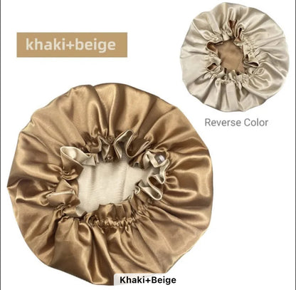 Bonnet en satin soie double couche