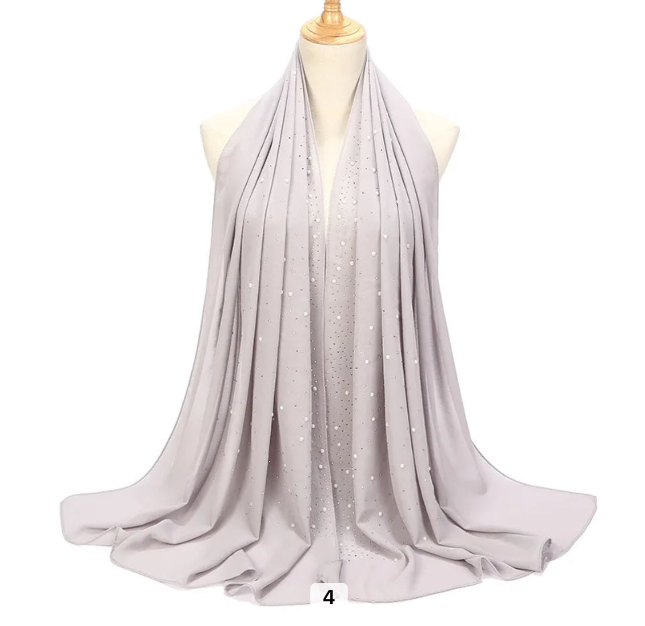 Hijab Mousseline de Soie avec perles