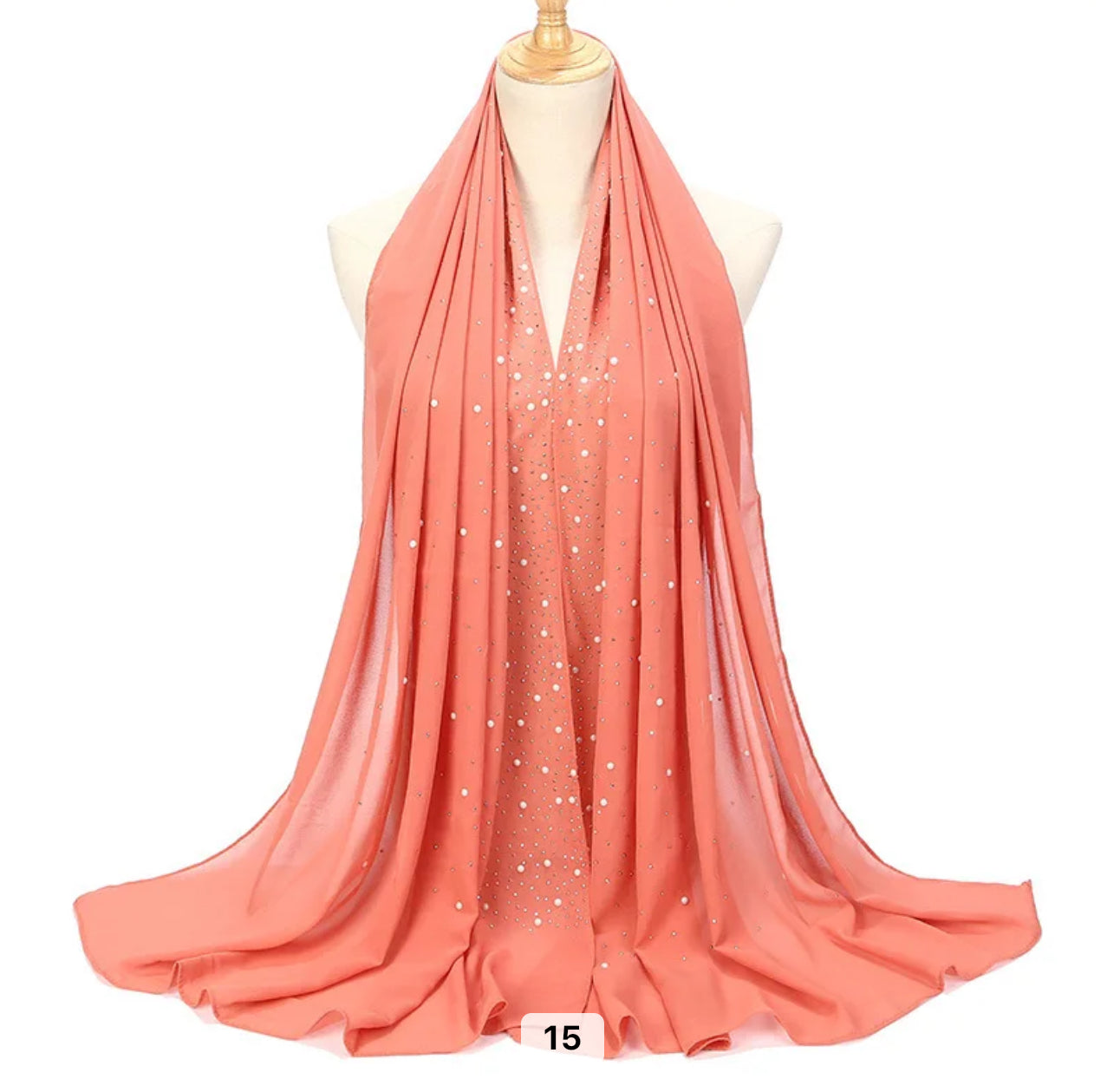 Hijab Mousseline de Soie avec perles