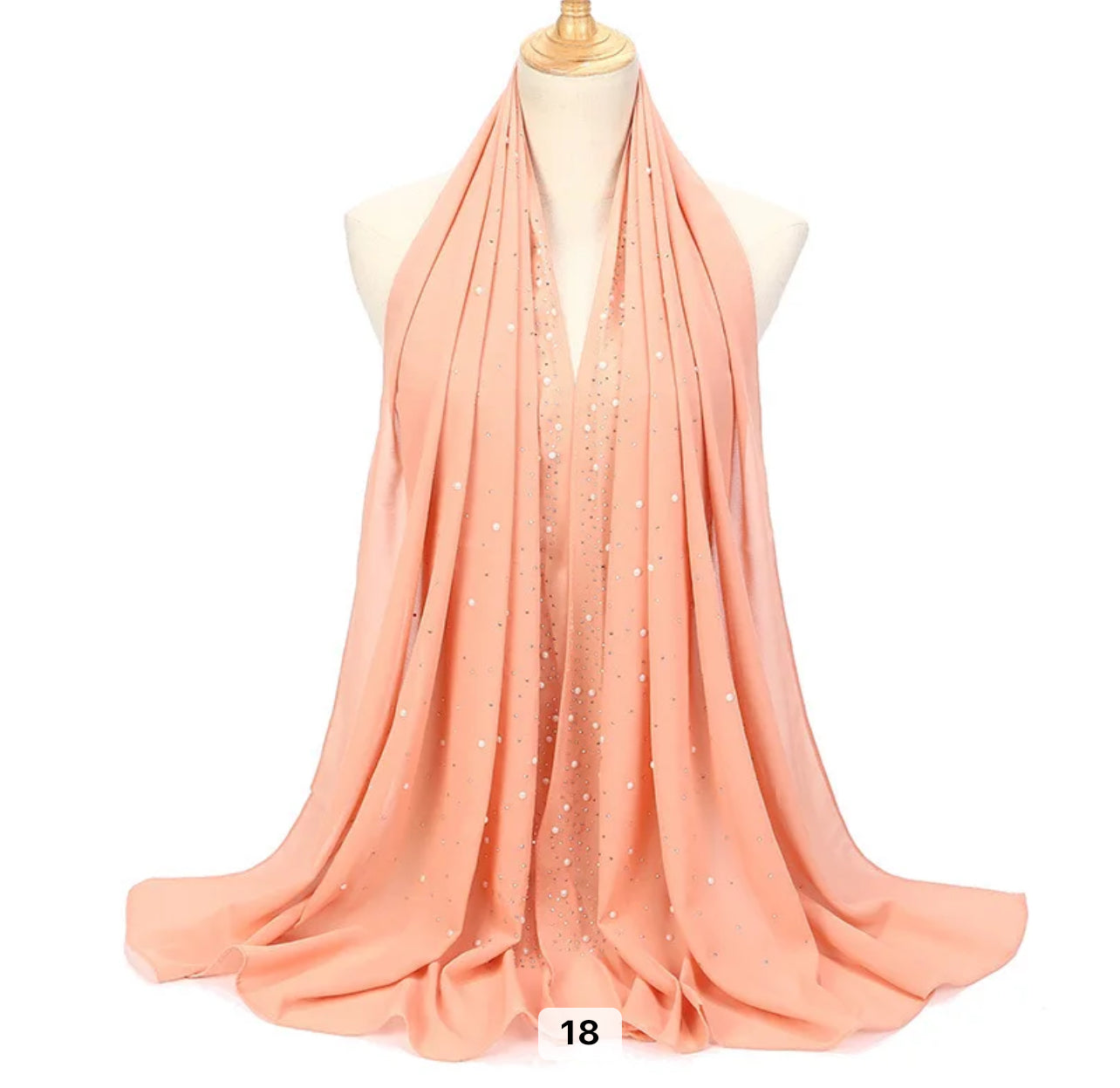 Hijab Mousseline de Soie avec perles