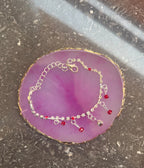 Bracelet Étincelles Rubis et Cristal