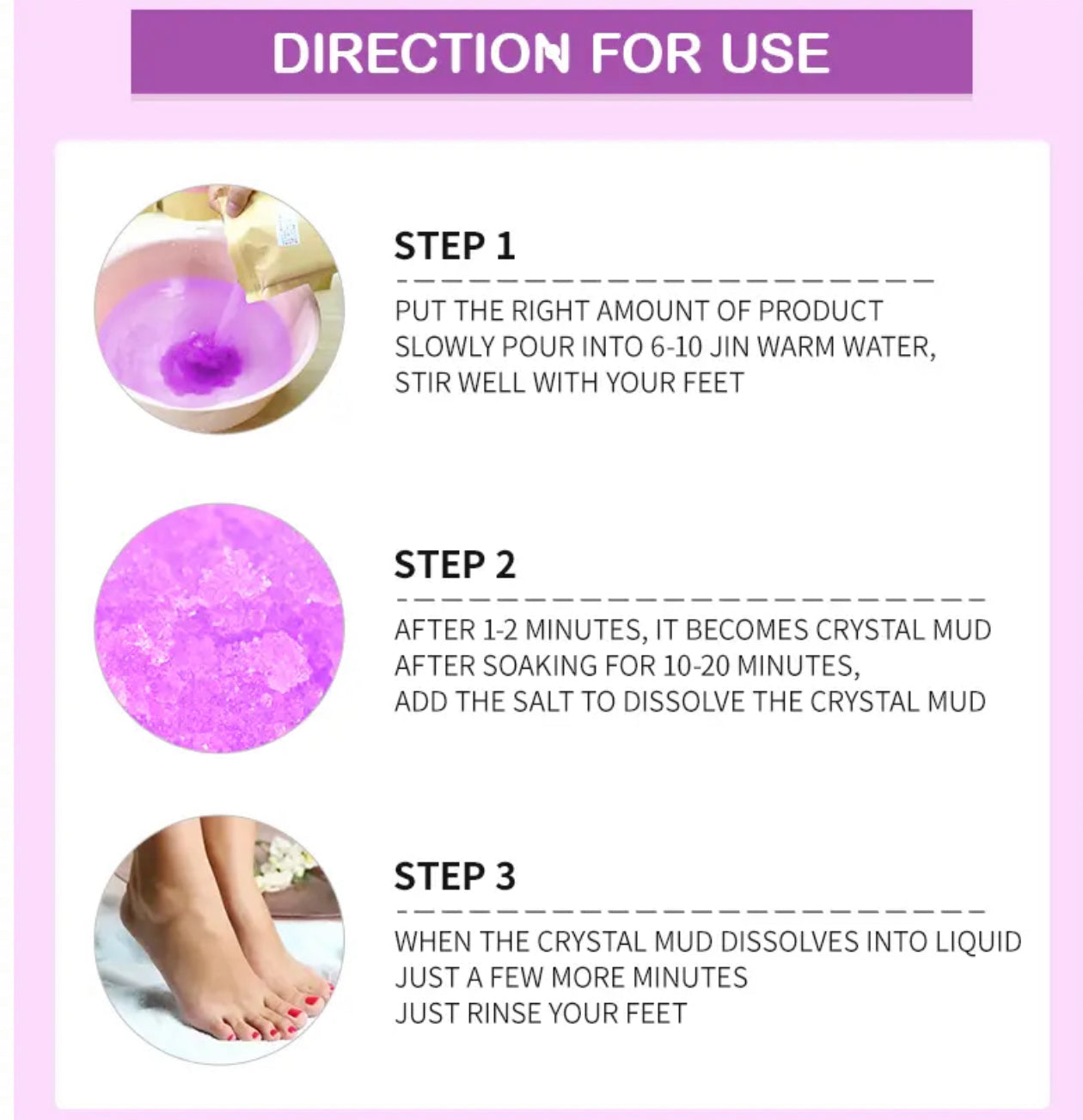 Spa de luxe pour les pieds Crystal Jelly - Thérapie aux sels naturels de la mer