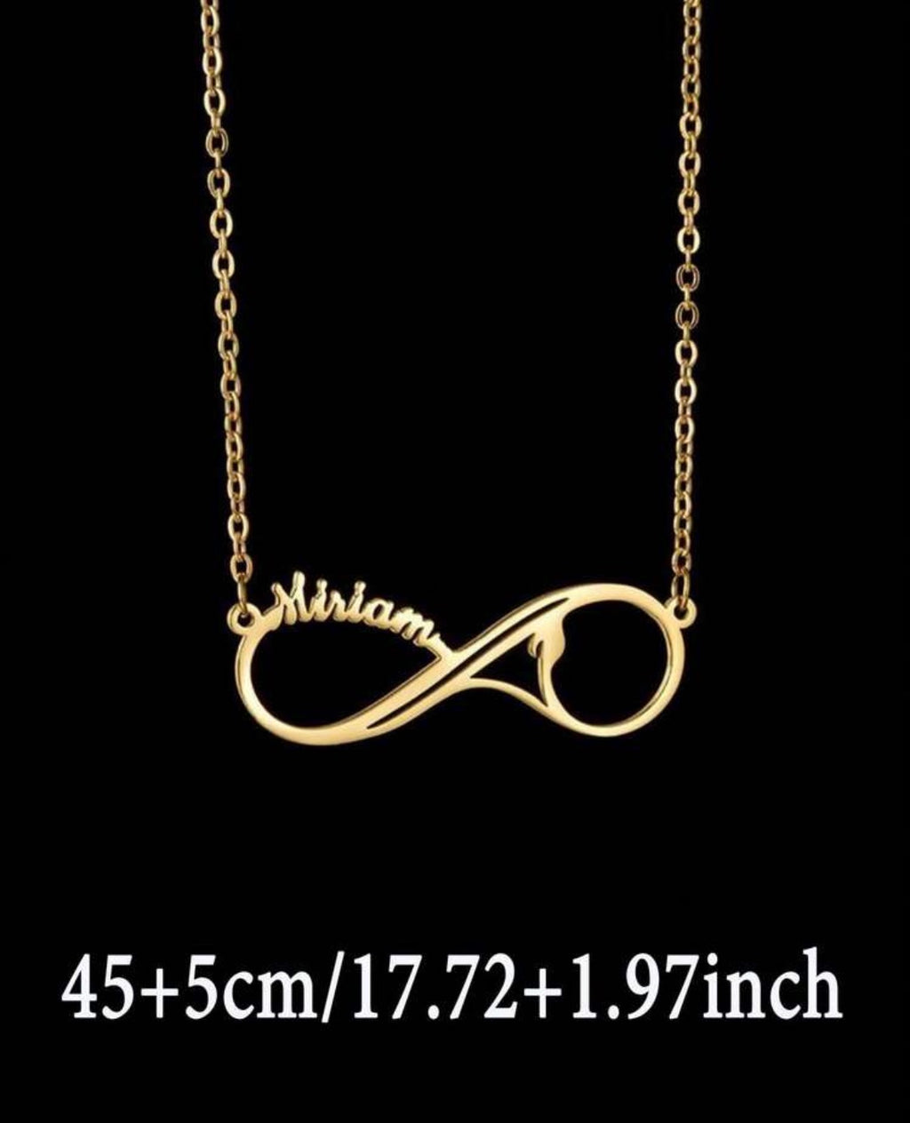 Collier Infinity Personnalisé avec Deux Noms et Cœurs