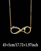 1PC Collier personnalisé Deux Noms et Cœurs Infinity