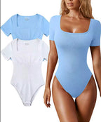 Ribbed Bodysuit – Square Neckline