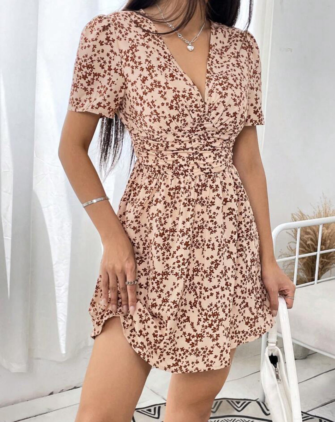 PETITE Robe Imprimé Floral À Ruché