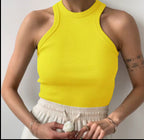 Débardeur côtelé basique – Col rond