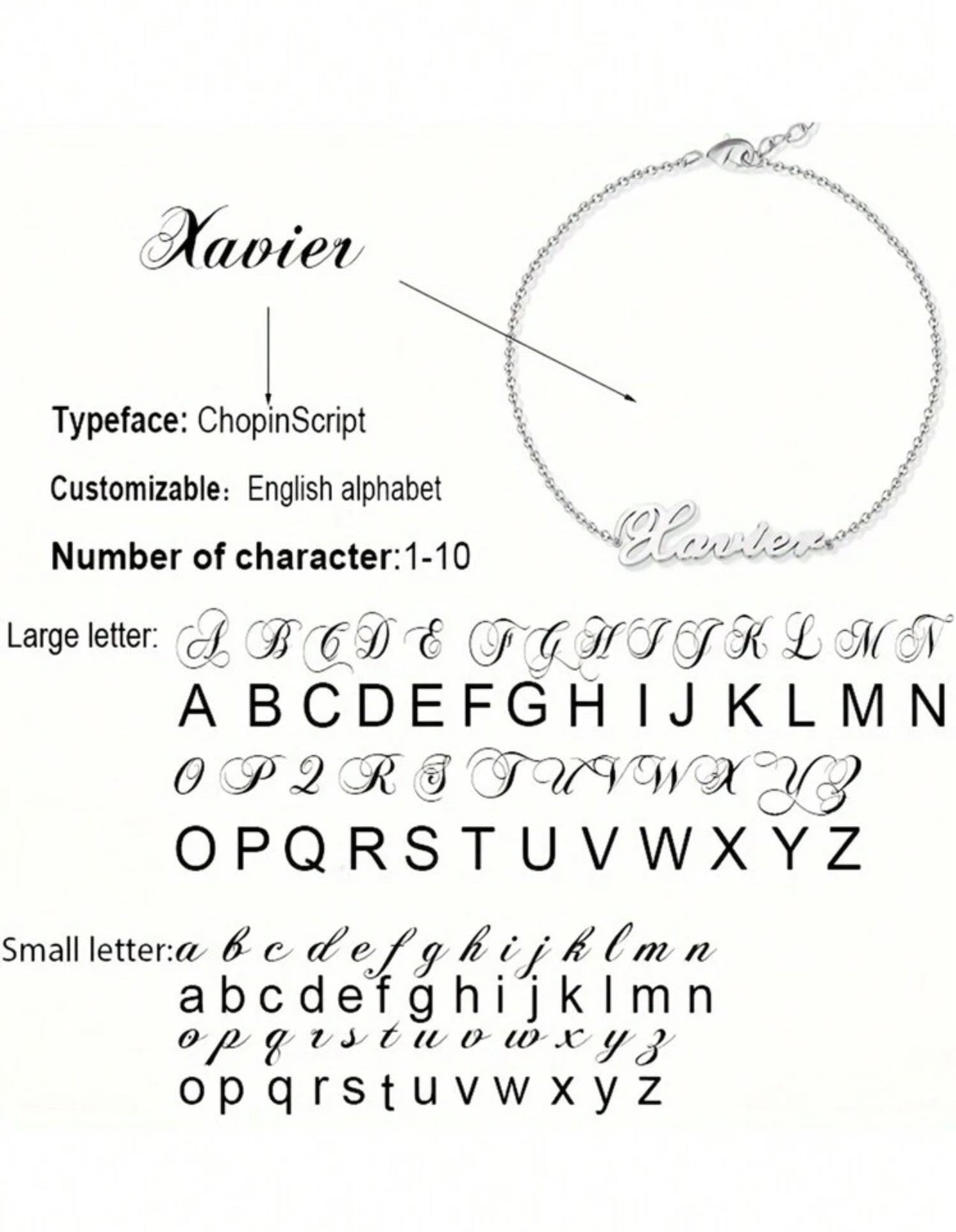 Chaîne de cheville personnalisée