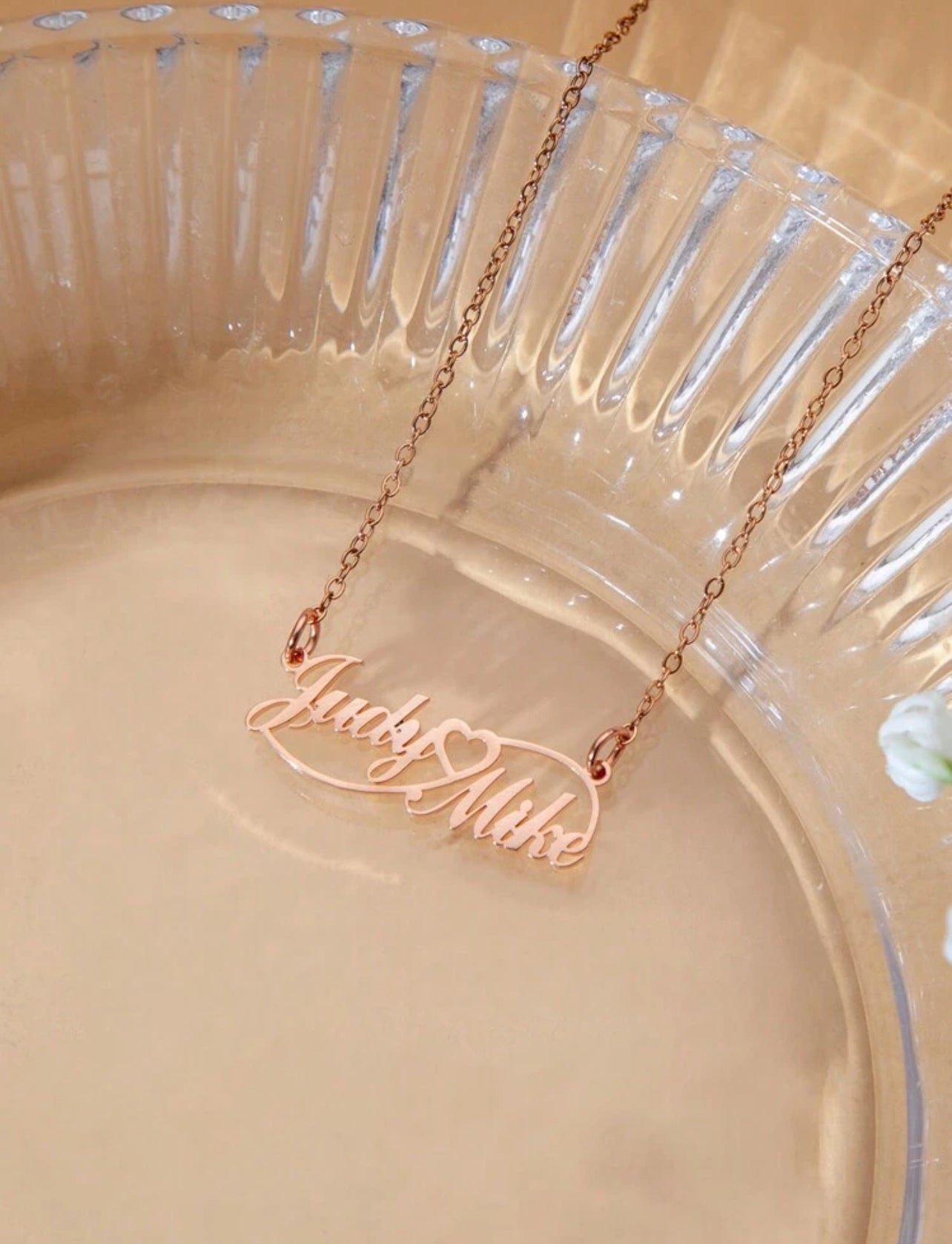 Collier De Couple Personnalisé Avec Deux Noms en acier inoxydable