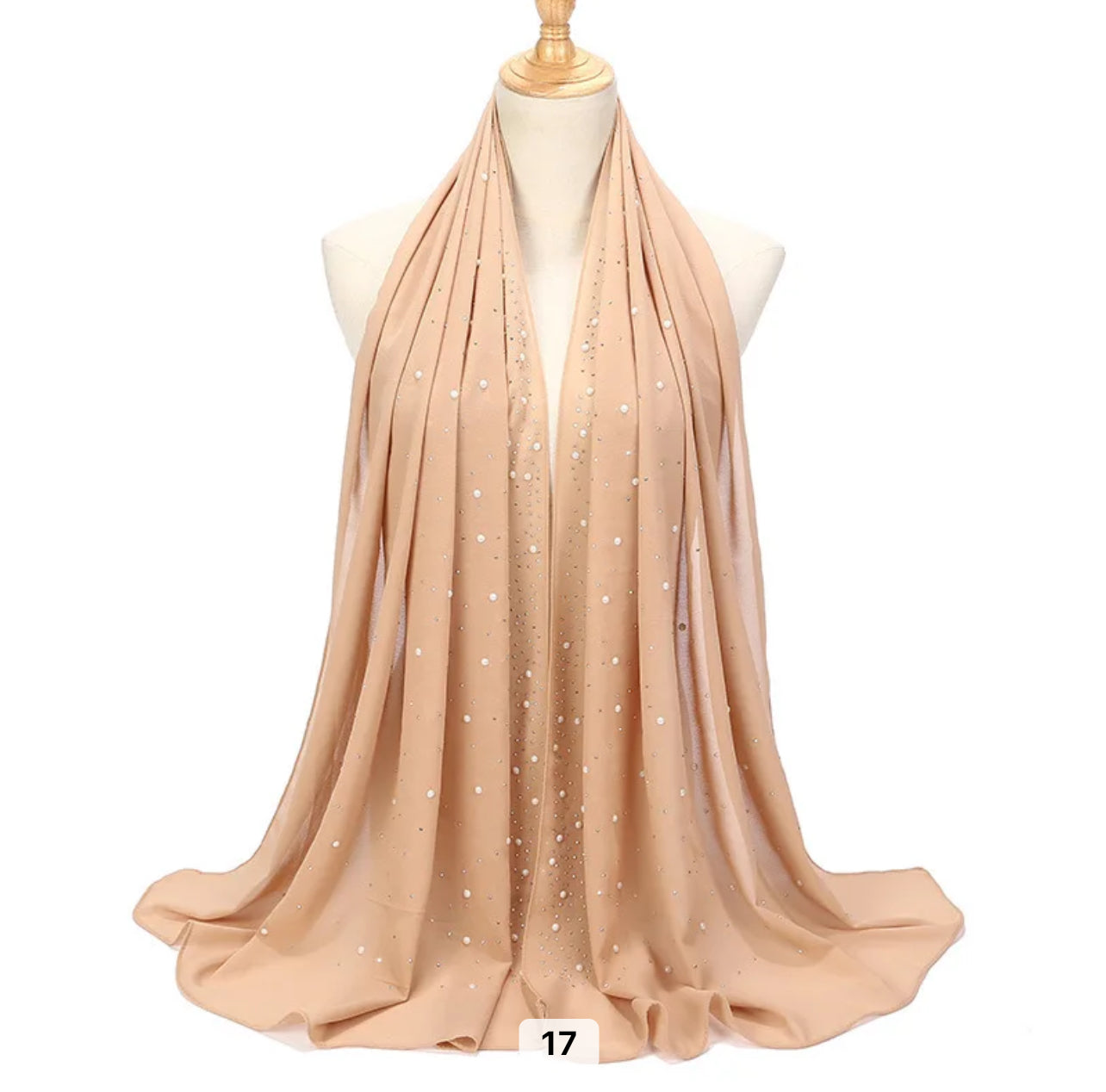 Hijab Mousseline de Soie avec perles