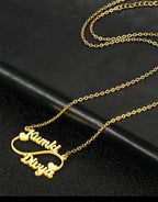 1PC Collier personnalisé Deux Noms et Cœurs Infinity