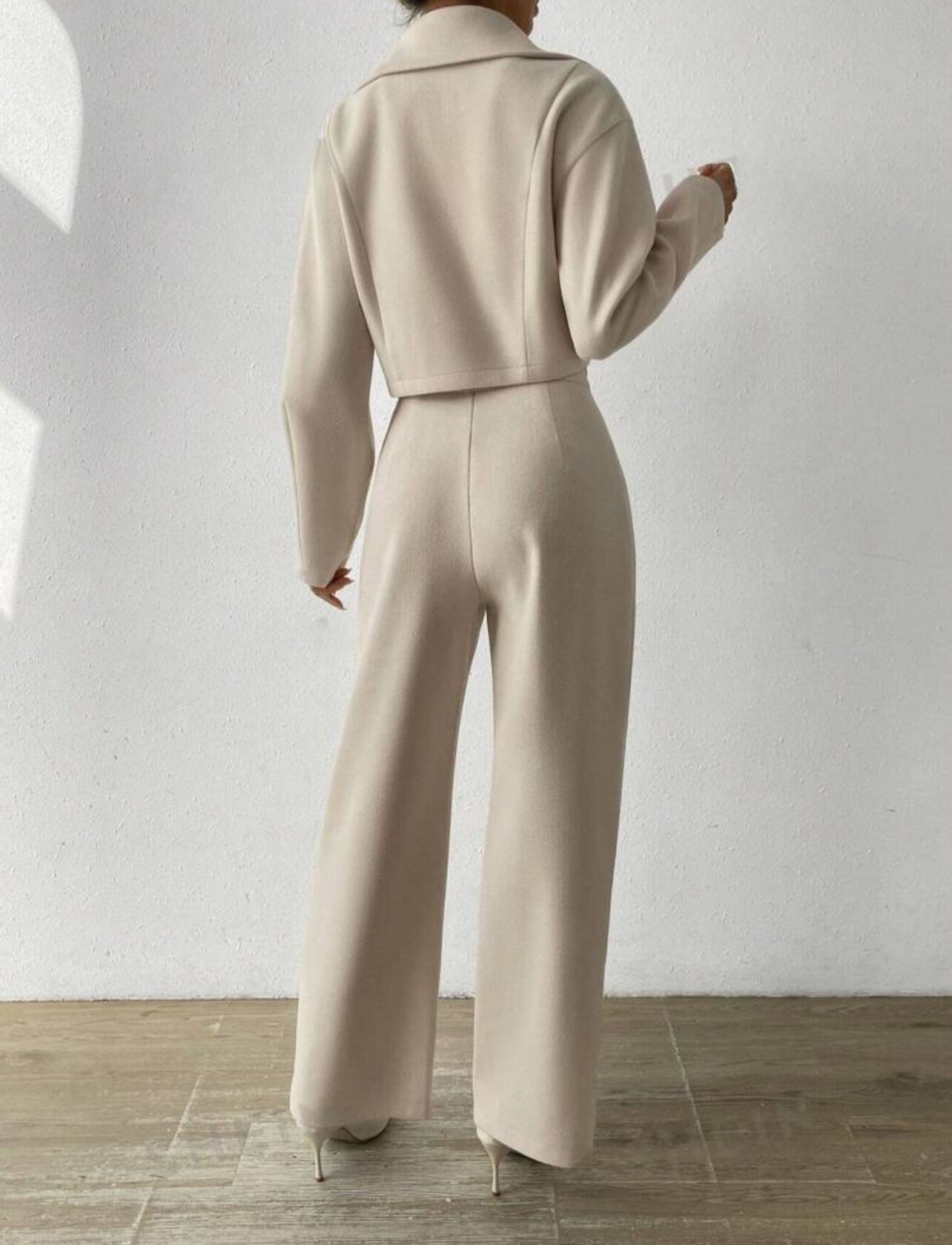 Ensemble veste et pantalon de costume à col cranté pour femme