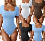 Ribbed Bodysuit – Square Neckline