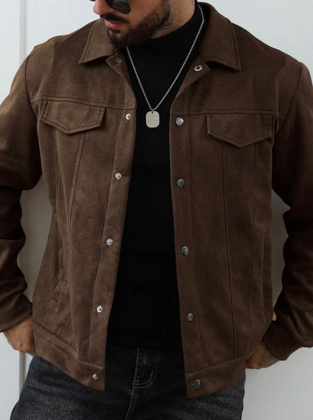 Veste Homme Effet Daim Premium – Style Casual & Élégant