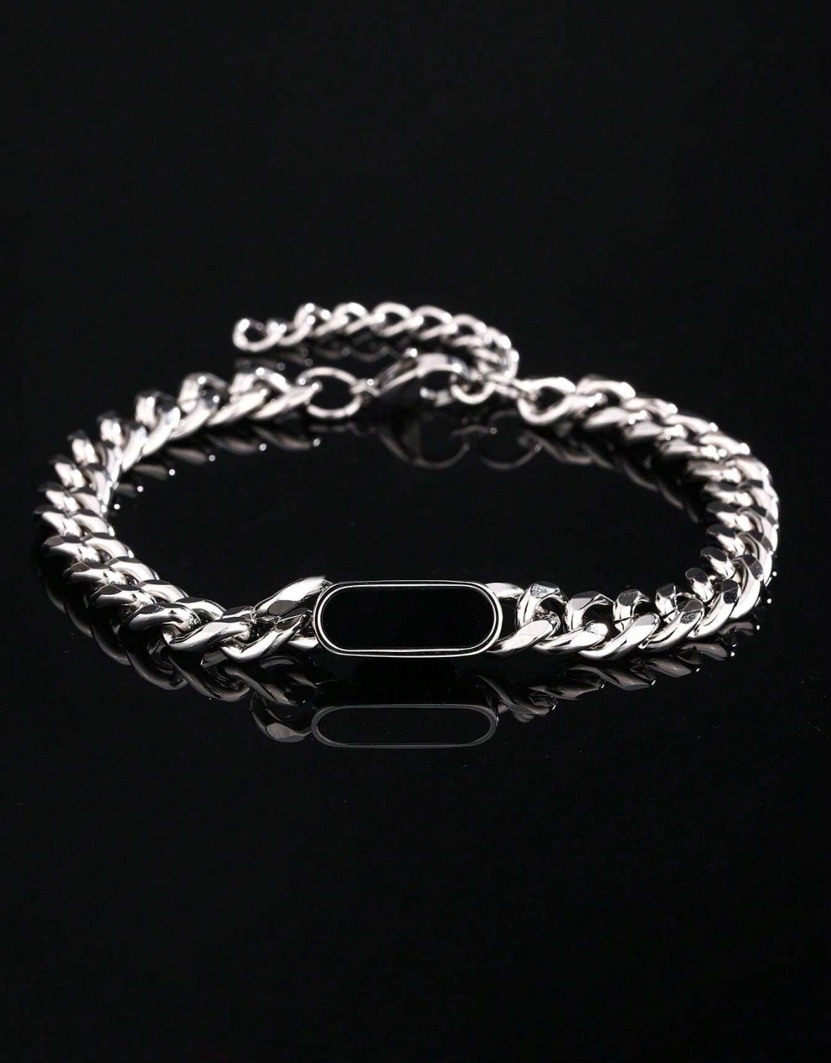 Bracelet Maille Cubaine & Pierre Naturelle – Élégance et Caractère