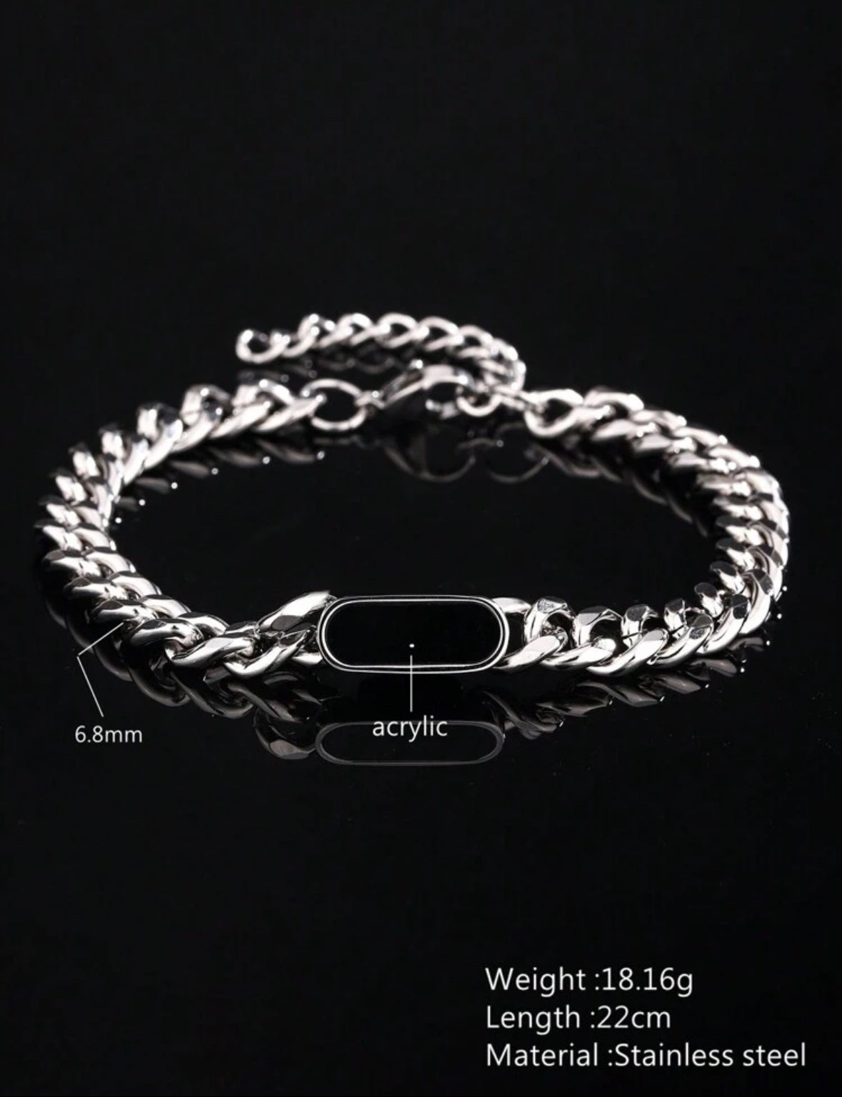 Bracelet Maille Cubaine & Pierre Naturelle – Élégance et Caractère