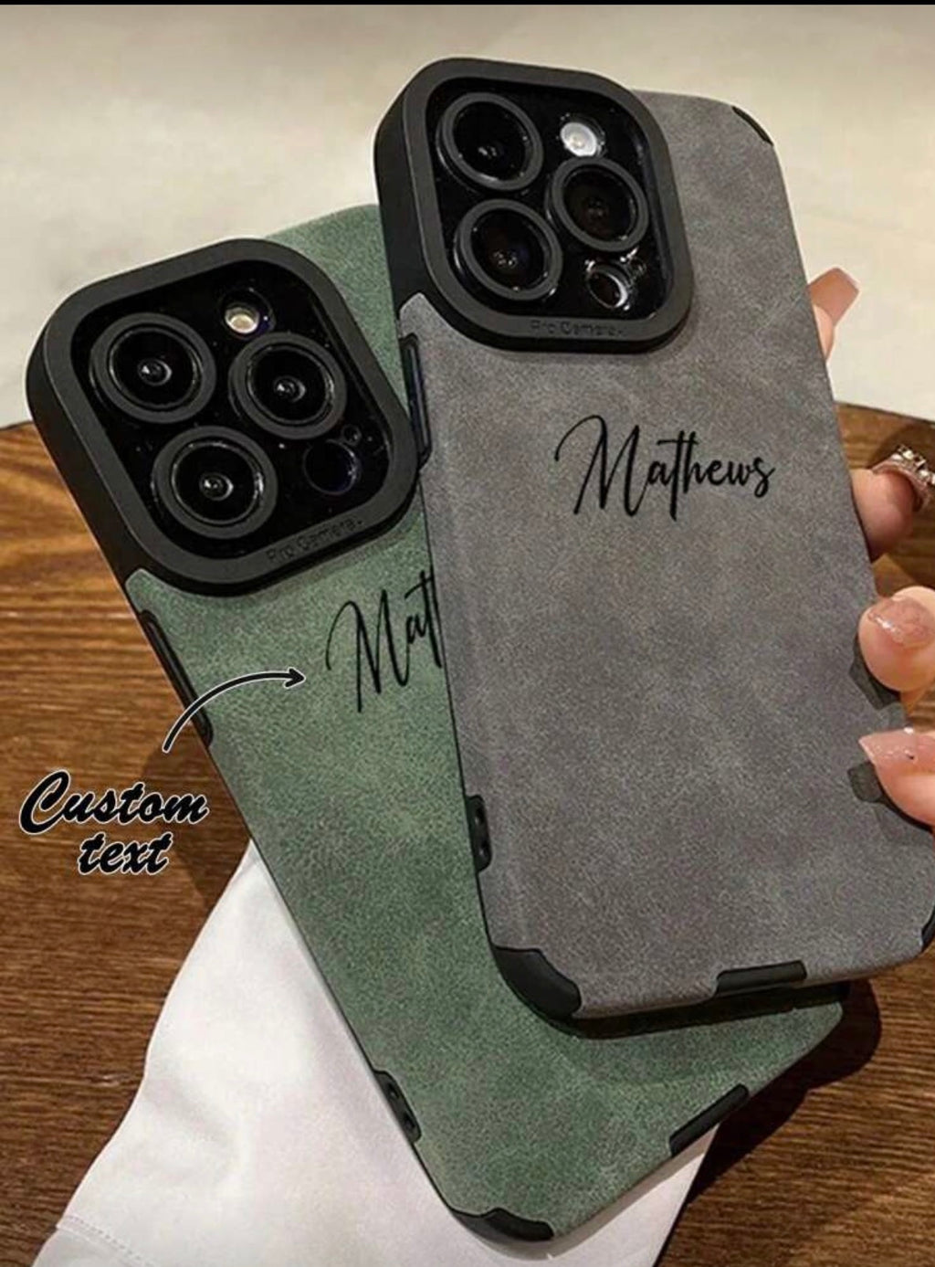 Personalized Suede-Effect iPhone Case – Soft Texture & Elegant Design