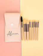 Ensemble de pinceaux de maquillage avec sac combo de nom personnalisé, parfait pour les cadeaux