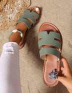 Sandales Élégantes à Double Bride - Vert Olive