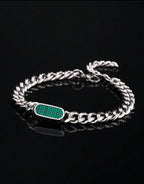 Bracelet Maille Cubaine & Pierre Naturelle – Élégance et Caractère