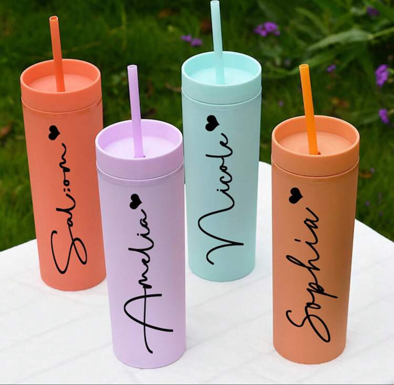 Gobelet personnalisé avec paille