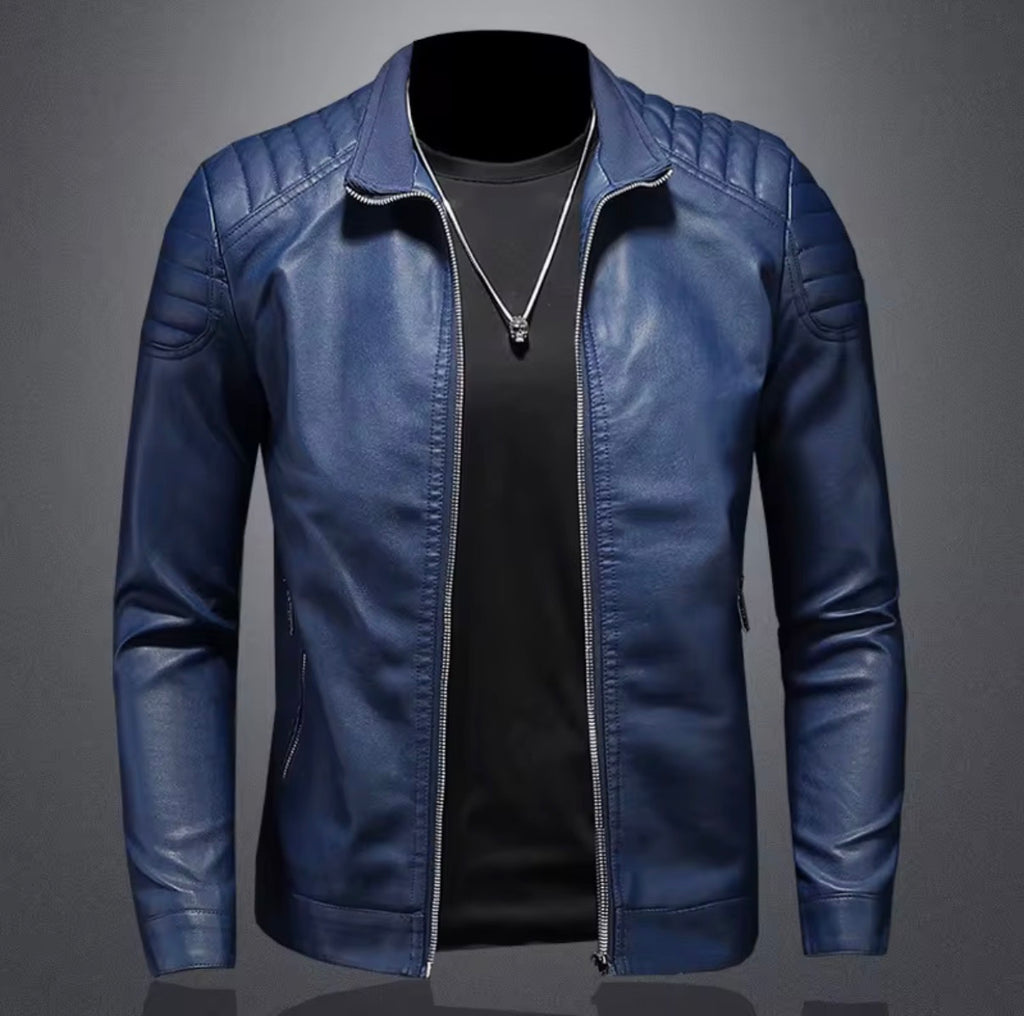 Fitted Urban Racer Jacket with Quilted Details