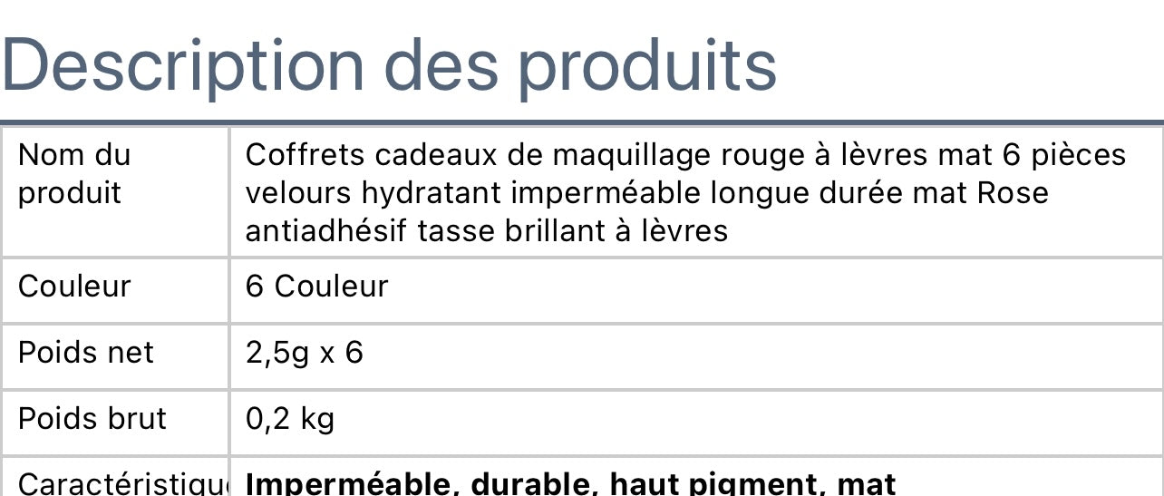 Boîte de rouges à lèvres