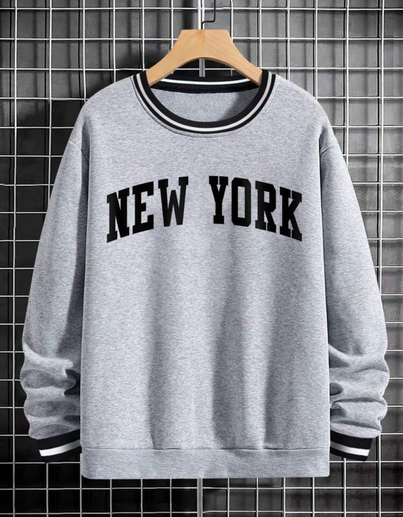 Sweat-shirt À Lettres À Ourlet À Rayures