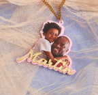 Collier à breloques Photo en acrylique personnalisé