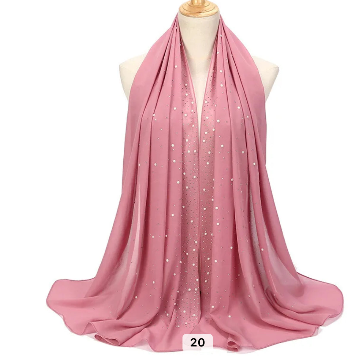 Hijab Mousseline de Soie avec perles