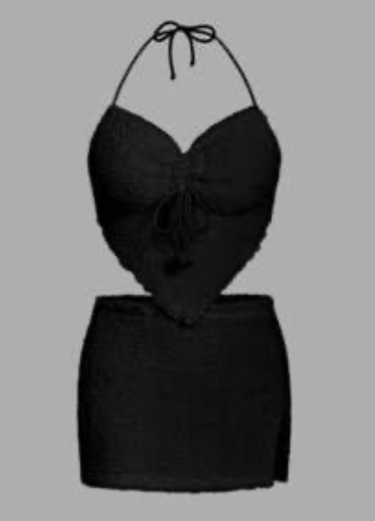 Solid Color Bustier Top and Bodycon Pencil Skirt Set