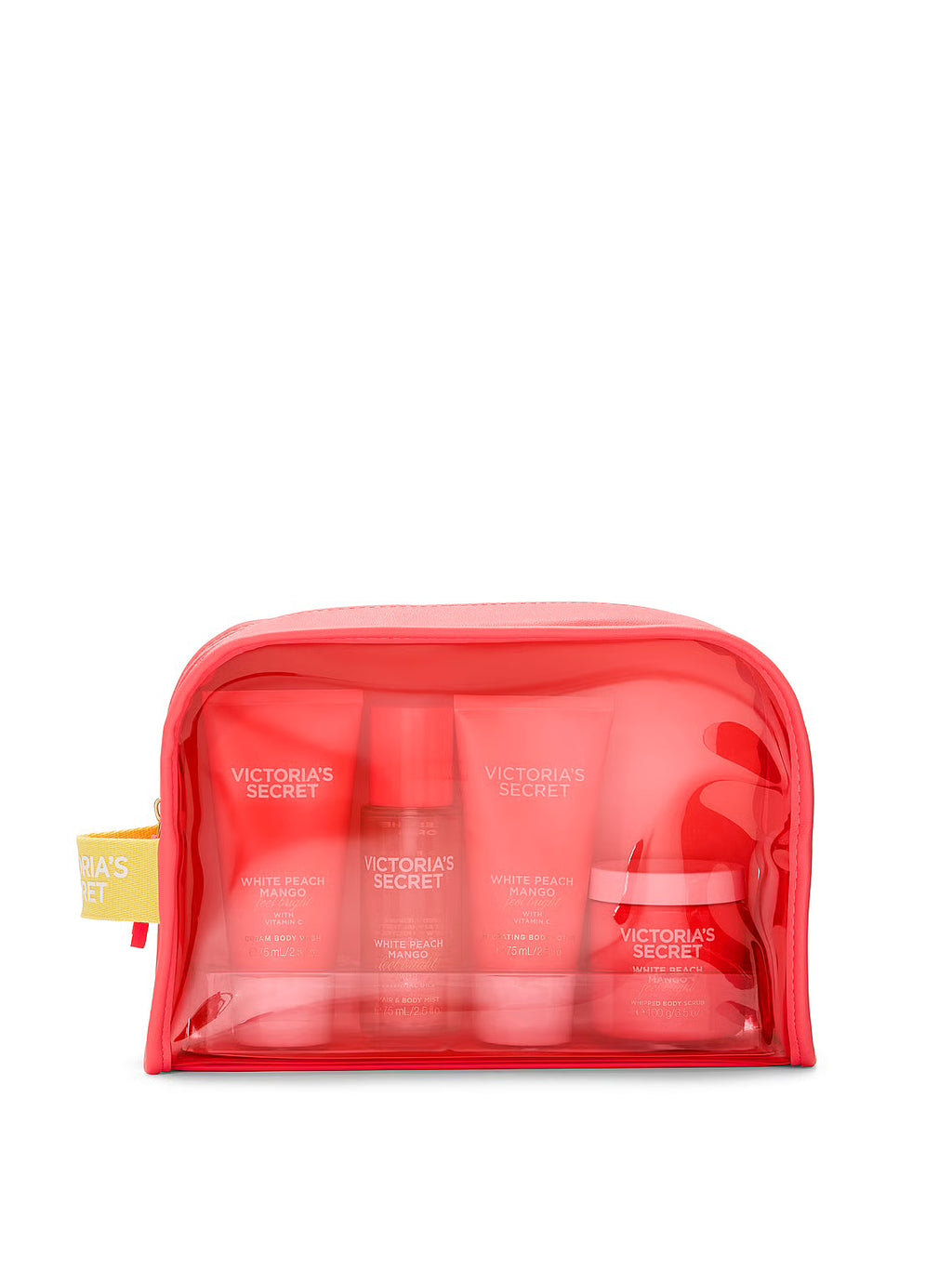 Coffret-cadeau soins pour le corps White Peach Mango avec sac de voyage réutilisable