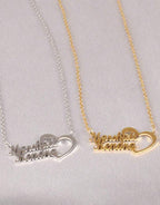 1pc Collier Acier Inoxydable Personnalisé Double Nom avec cœur