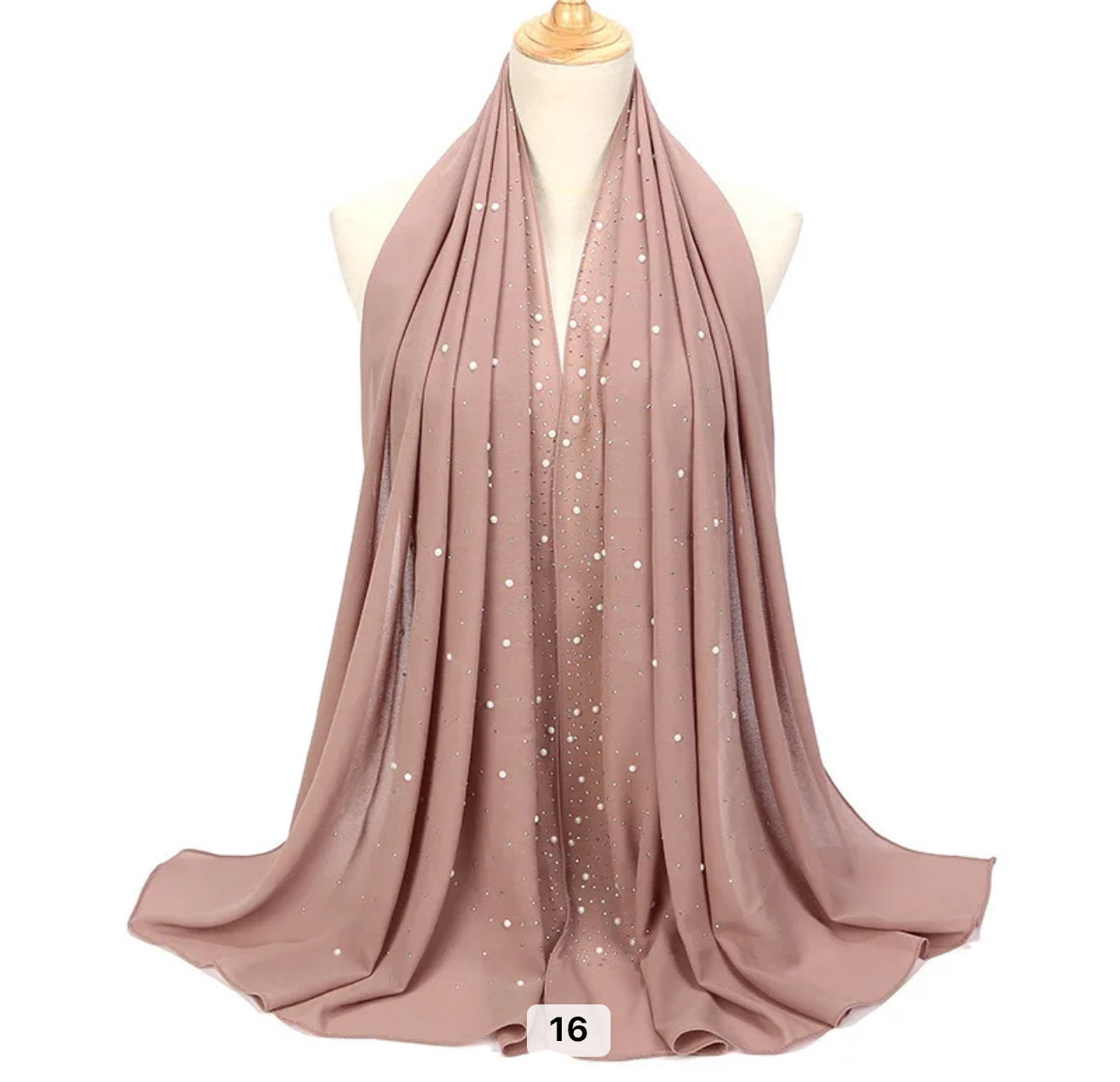 Hijab Mousseline de Soie avec perles