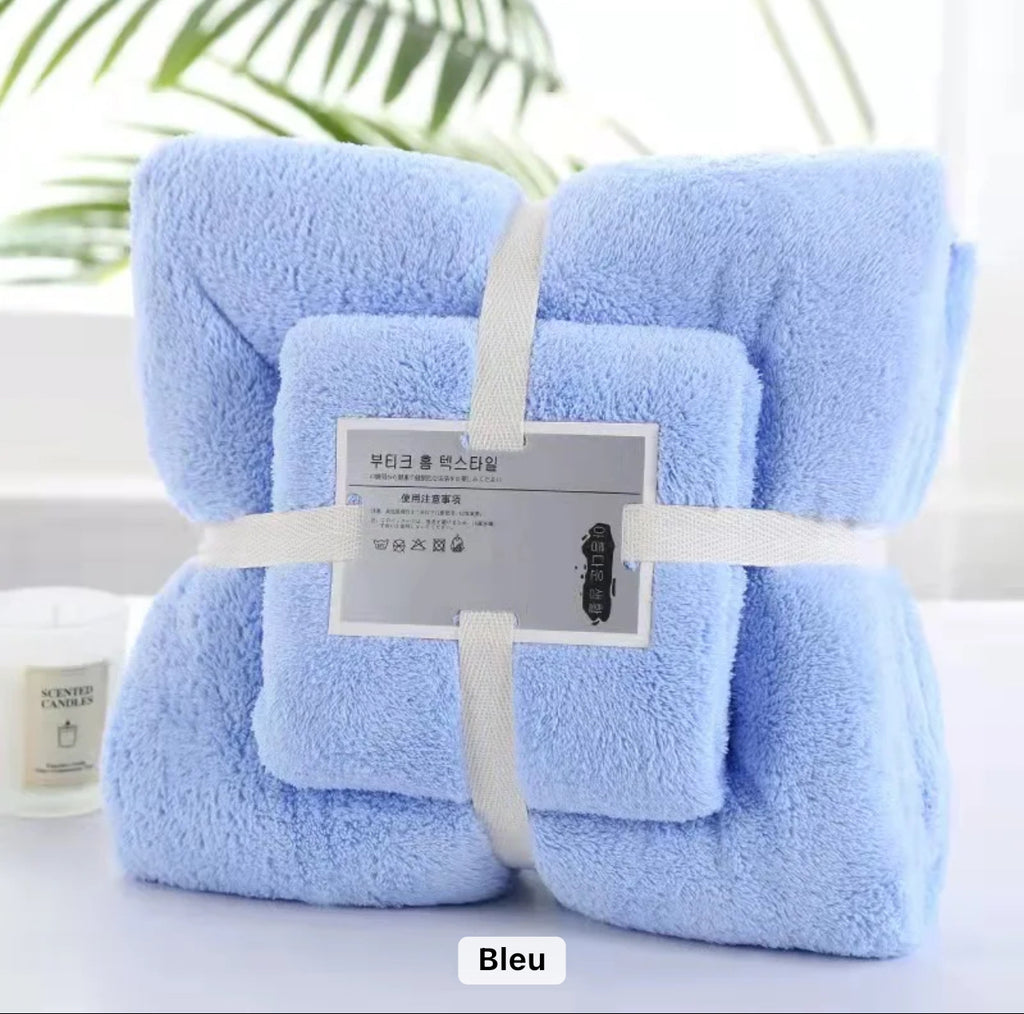 Ensemble de 2 Serviettes Microfibre Ultra Douces