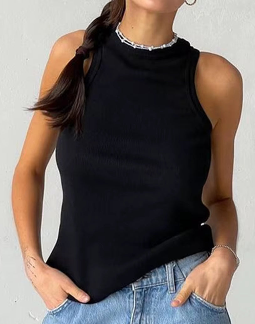 Débardeur Côtelé Sans Manches