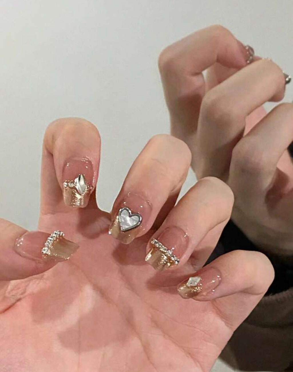 Faux Ongles Motif Cœur