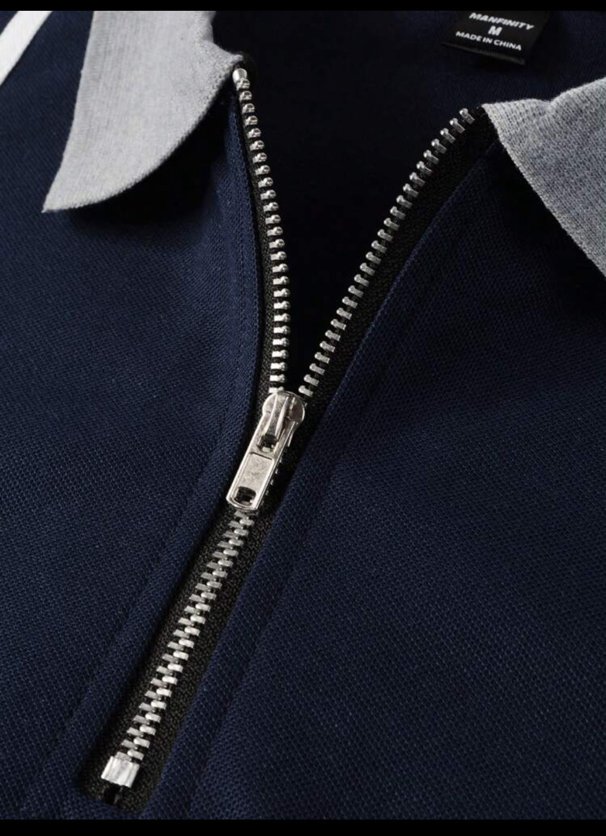 Polo Homme à Fermeture Éclair - T-shirt Décontracté avec Rayures Latérales