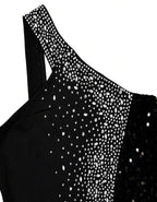 Robe Habillée Asymétrique Fendu À Strass