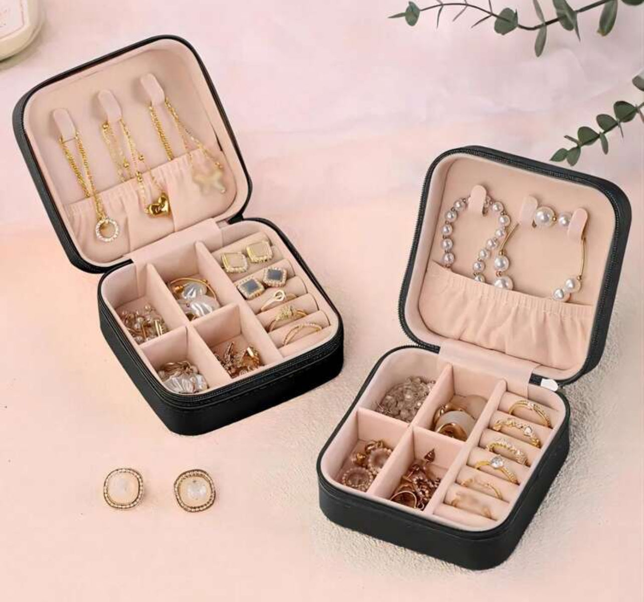1 pièce de boîte de rangement de bijoux avec nom personnalisé, boîte de rangement de bijoux en cuir à la mode