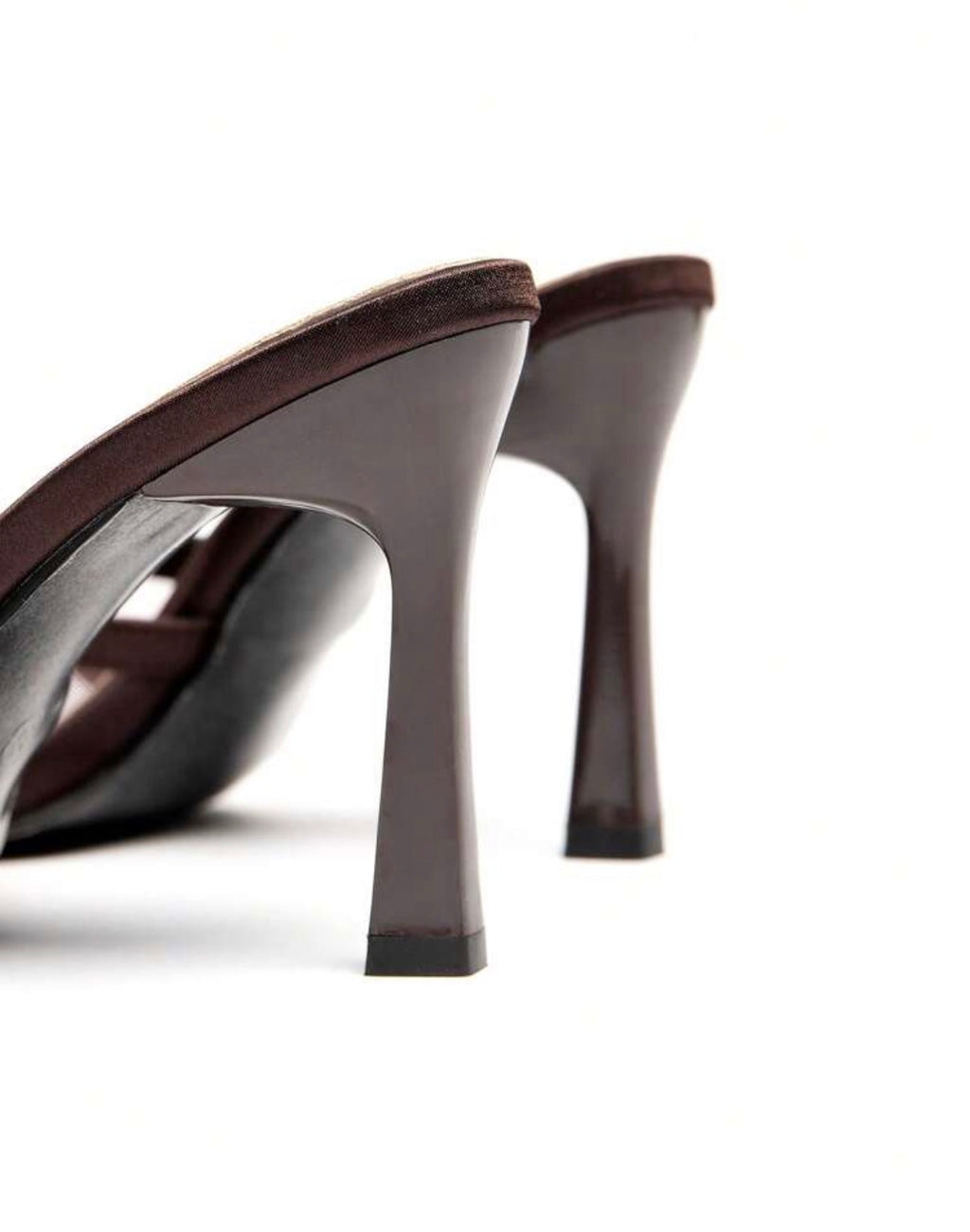 CUCCOO Chocolate Satin Bow Heeled Sandals