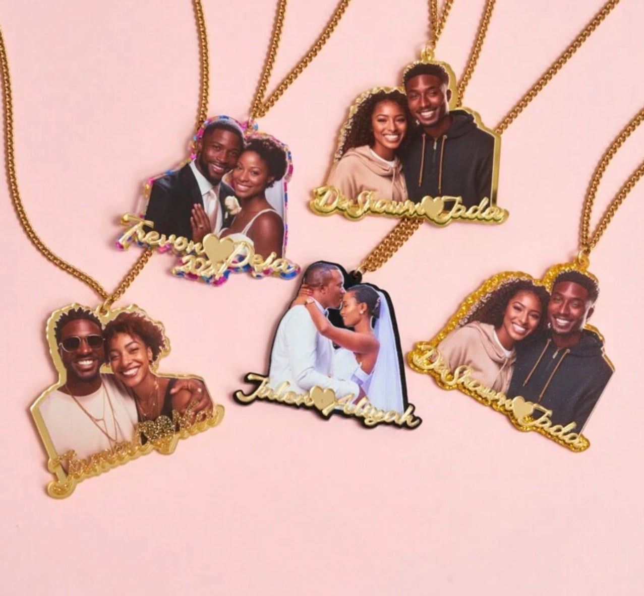 Collier à breloques Photo en acrylique personnalisé