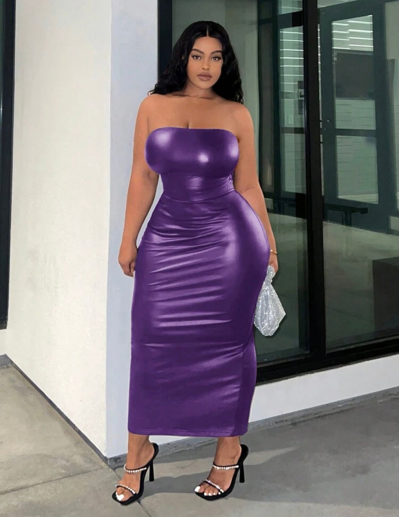 Ensemble 2 pièces cuir PU femme ronde Apoutchou