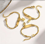 Bracelet personnalisé pour enfants - Gravé avec initiales et breloque brillante