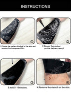 Pochoir de Tatouage Henné – Motif fleurs Élégantes