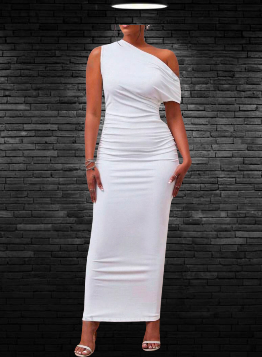 Elegant White Dress - Asymmetrical Cut