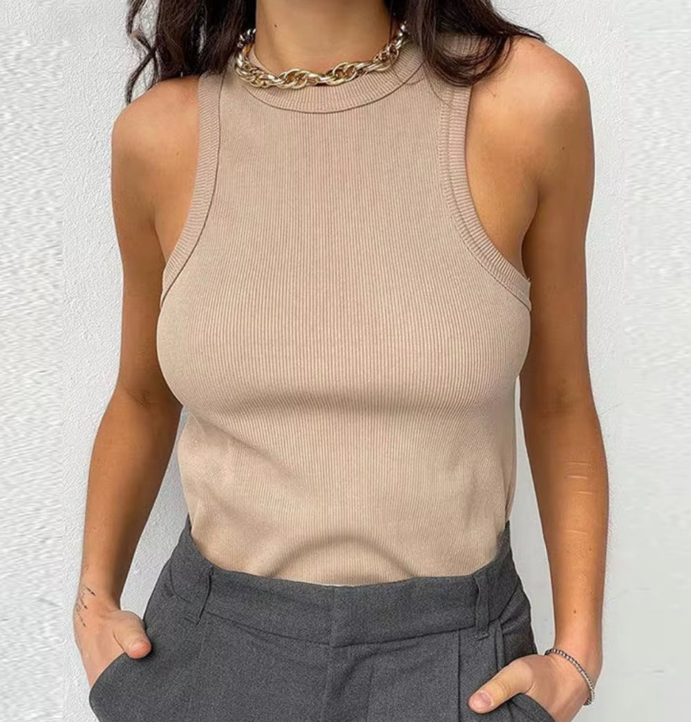 Débardeur Côtelé Sans Manches
