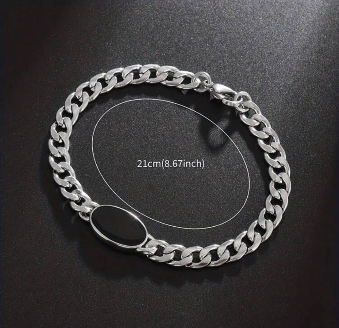 Bracelet Homme Élégance Noire – Chaîne en Acier Inoxydable