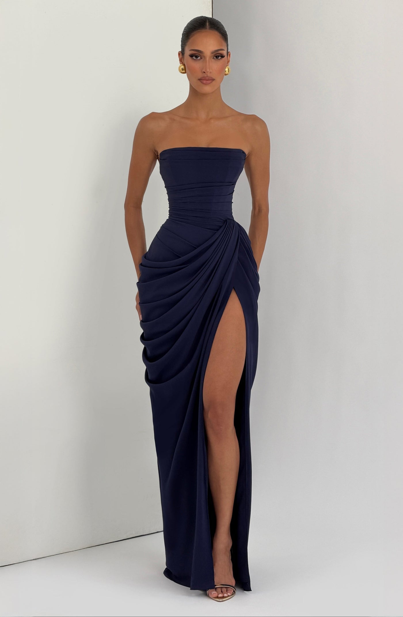 ROBE LONGUE CYRA - BLEU MARINE