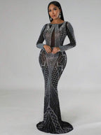 Robe À Strass Sirène En Tulle